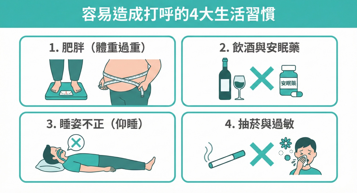 造成打呼的4大習慣-打呼要看哪一科-為什麼會打呼